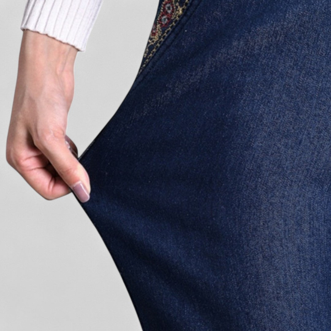 Jeans Elegance™ - Jeans da donna con tasche laterali e vita elastica