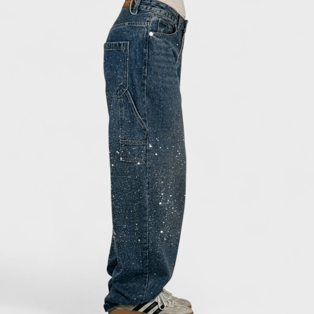 Jessie™  - Jeans Carpenter a Palloncino alla Moda con Glitter